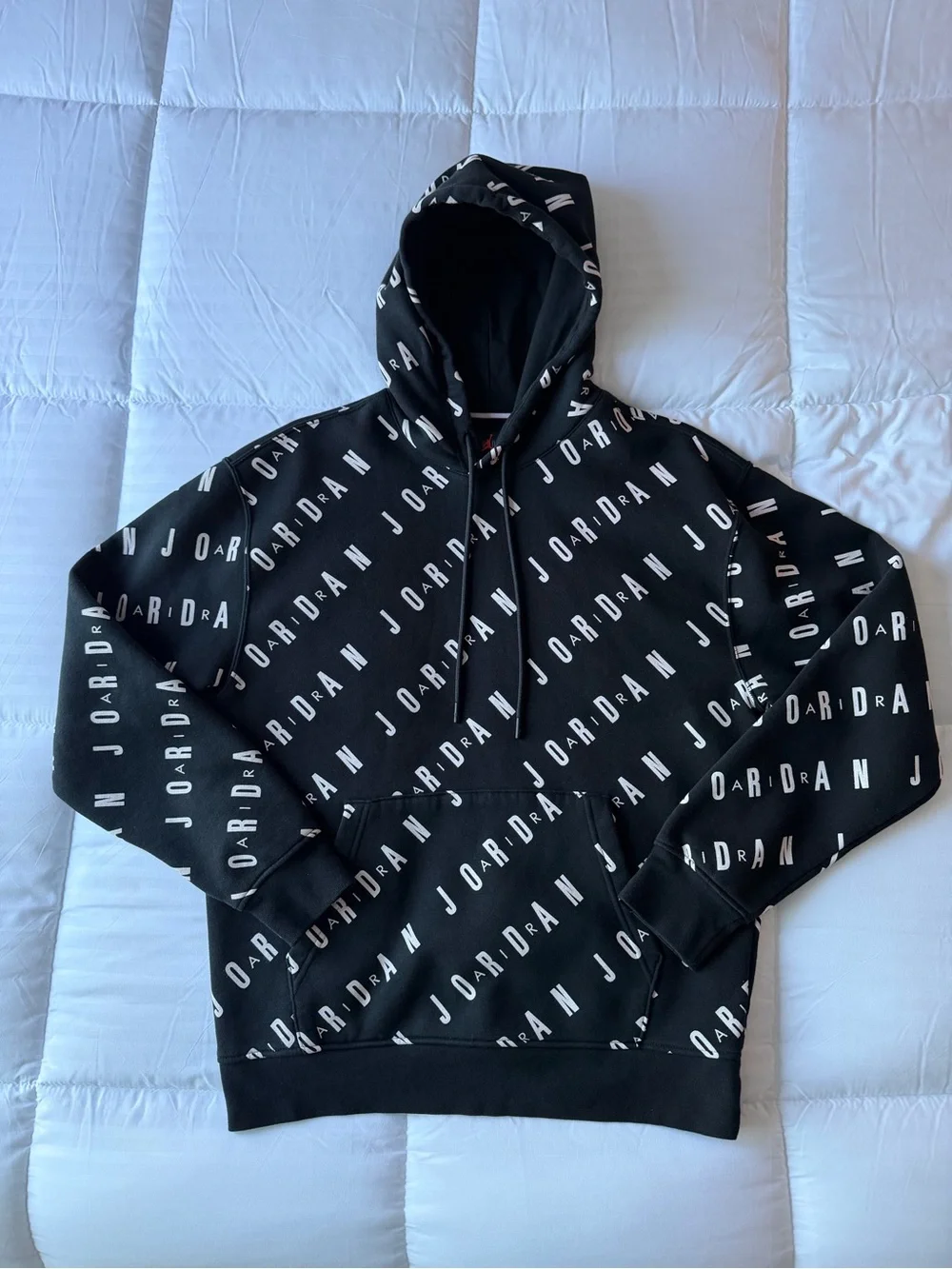 Jordan Black Allover Logo Pullover Hoodie